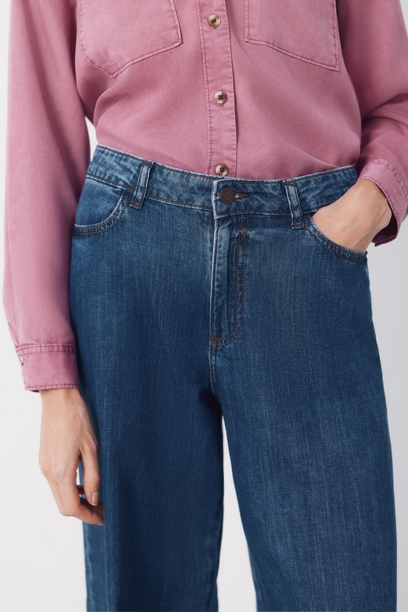 Cortefiel Jeans palazzo largos Azul