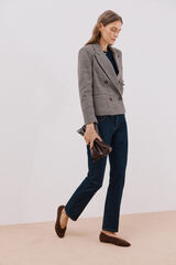 Cortefiel Blazer corta Estampado gris