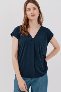 Cortefiel Playera pico con detalle puntilla