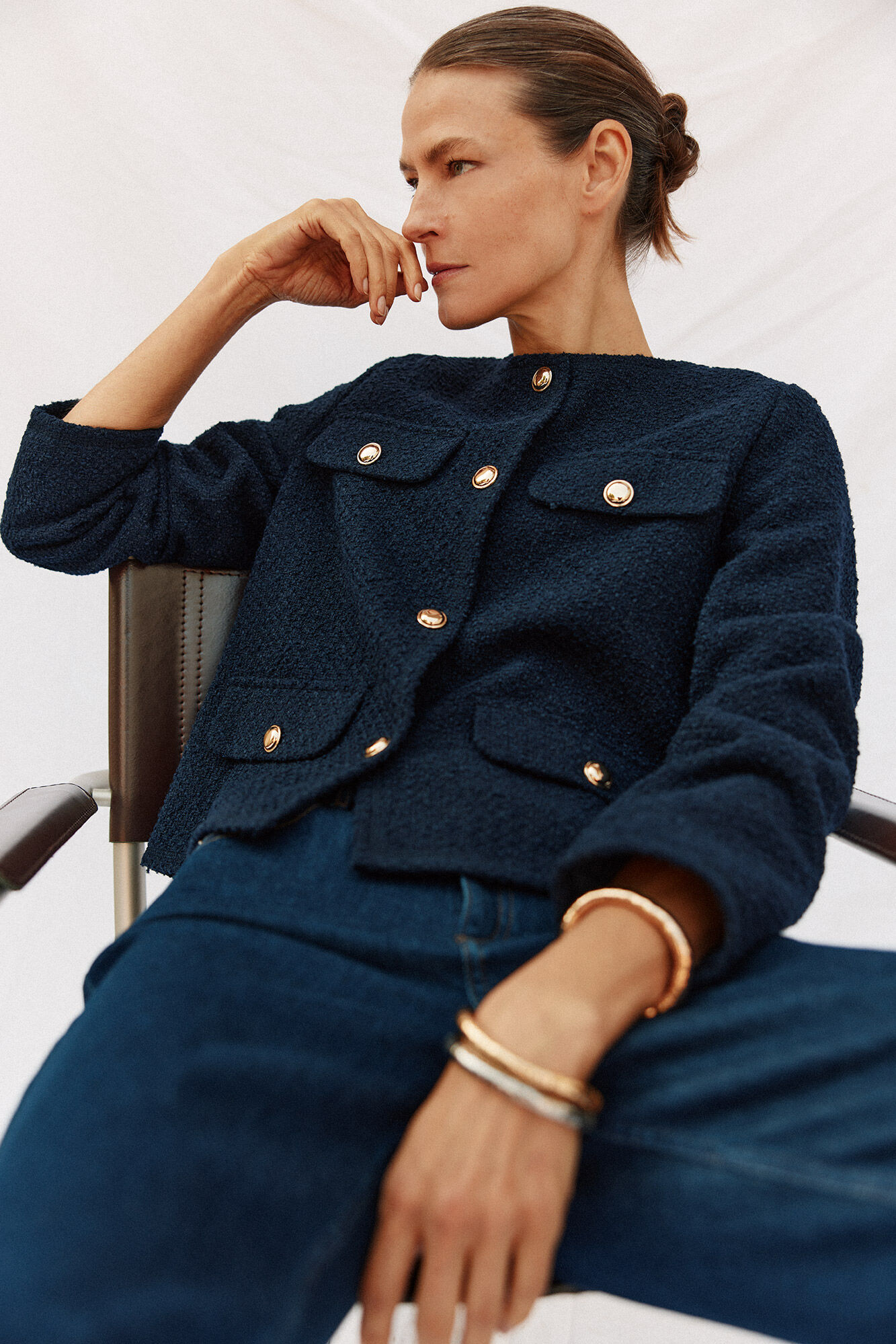 Cortefiel Chaqueta de cuello redondo