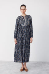 Cortefiel Vestido fluido estampado Estampado azul