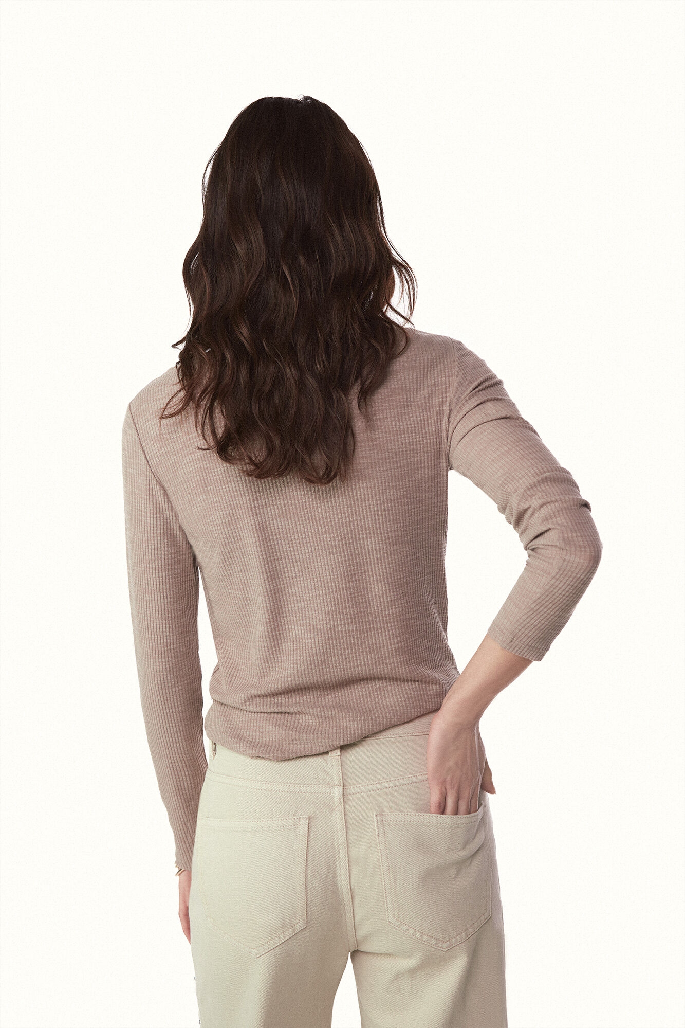 Slowlove Top estrucutura detalle blonda Marr&oacute;n