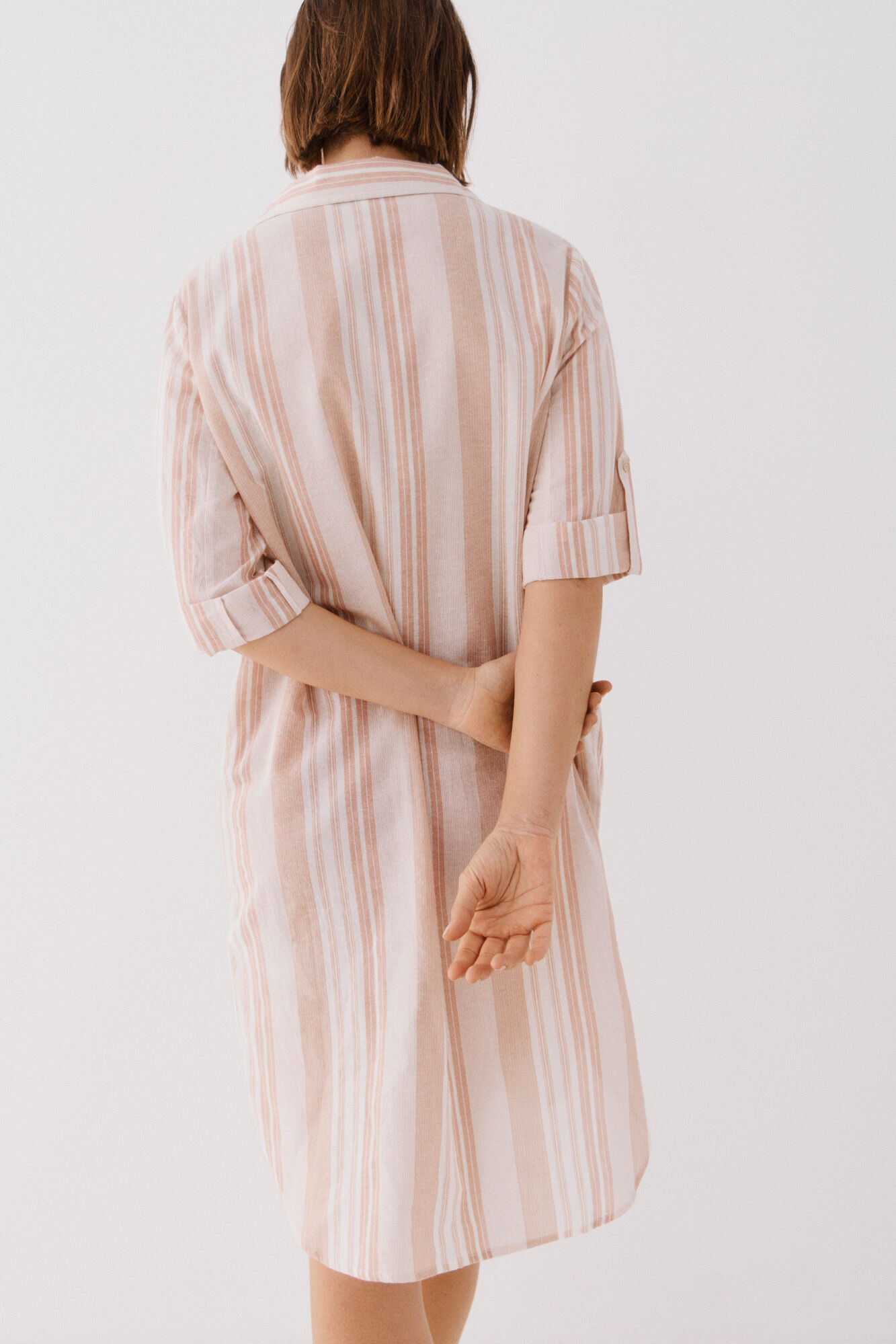 Cortefiel Caft&aacute;n camisero largo Coral