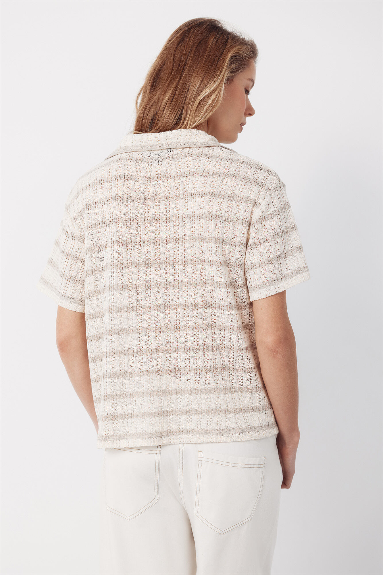 Cortefiel Polo de rayas Beige
