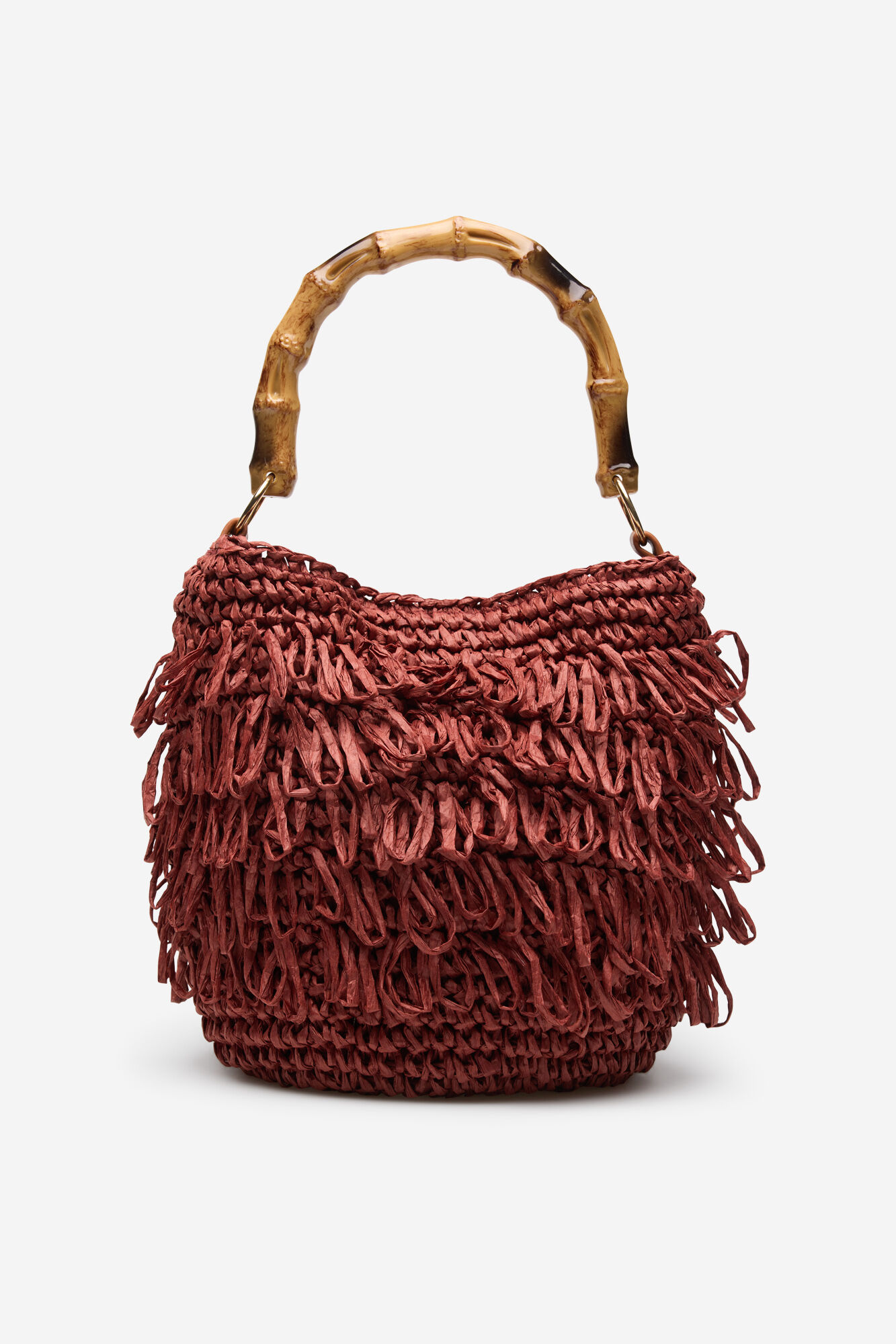 Cortefiel Bolsa de rafia con flecos