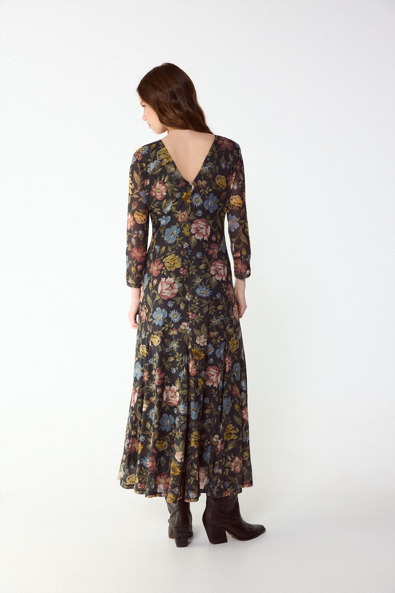 Slowlove Vestido estampado con vuelo Multicolor