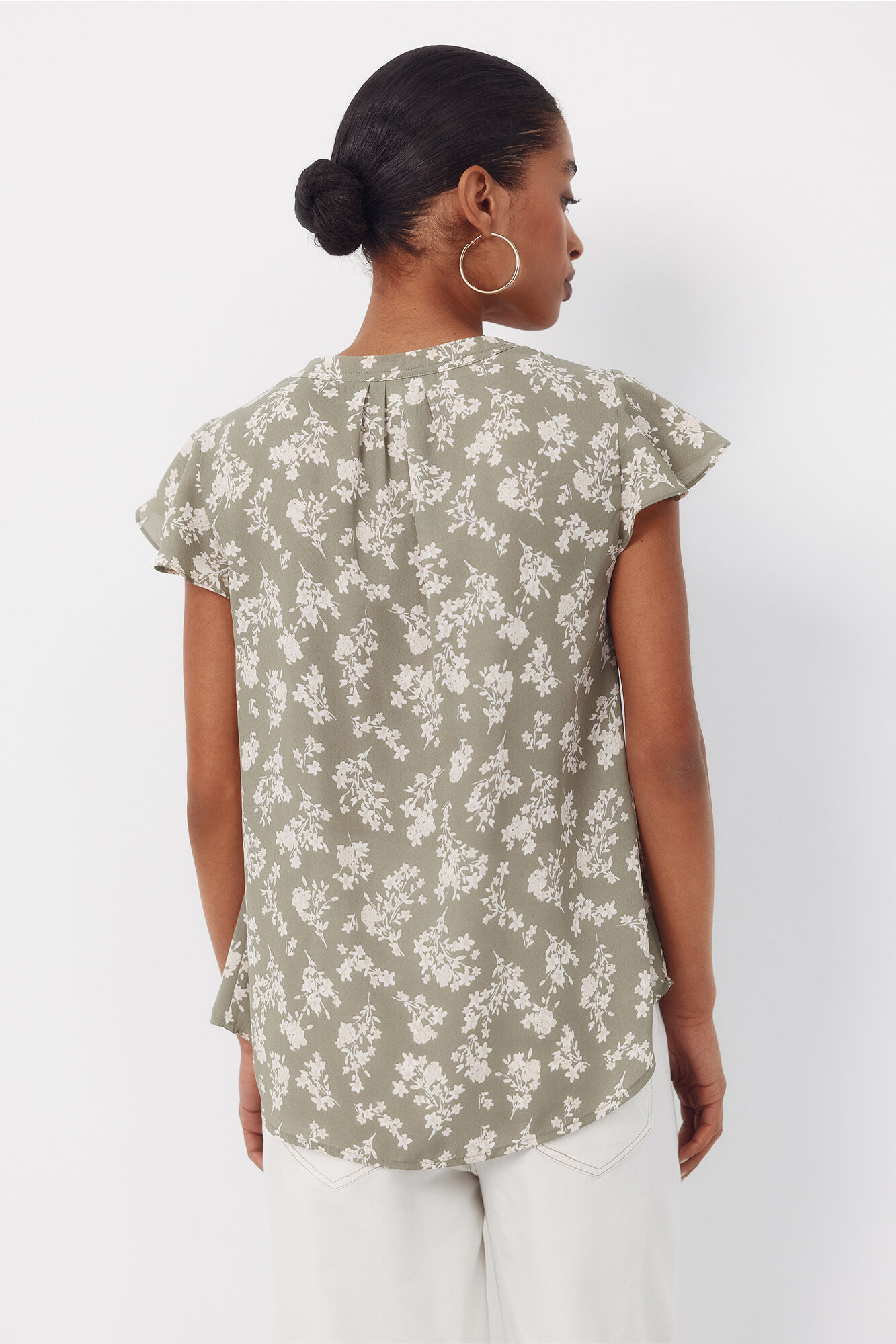 Cortefiel Blusa fluida de manga de vuelo Multicolor