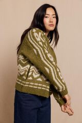 Slowlove Bomber de punto jacquard Verde