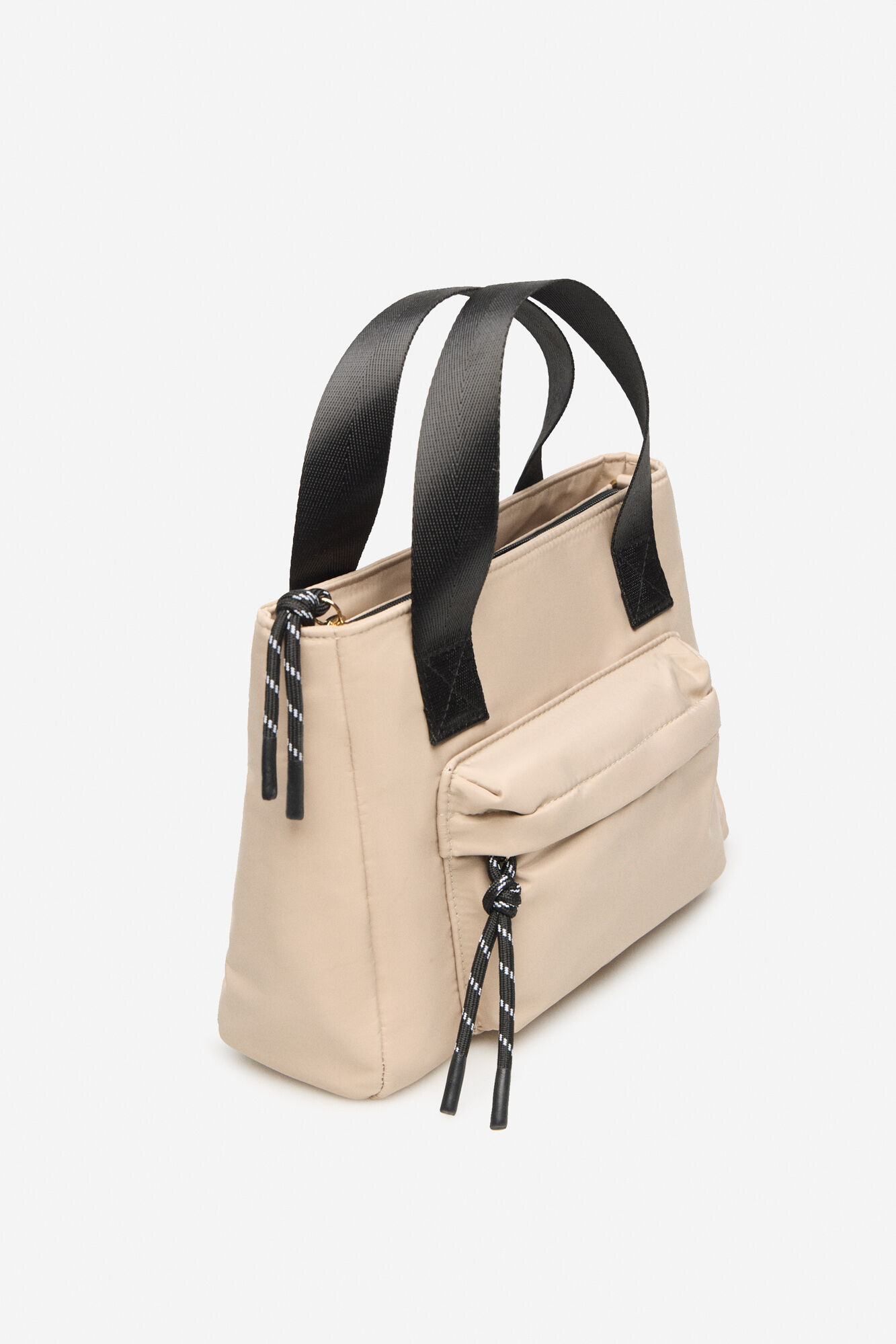 Cortefiel Bolsa shopper de nylon con bolsillo Arena