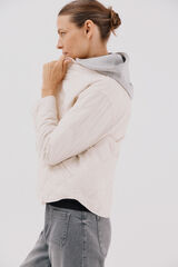 Cortefiel Anorak corto capucha sudadera Marfil