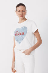 Cortefiel Playera con estampado posicional Azul