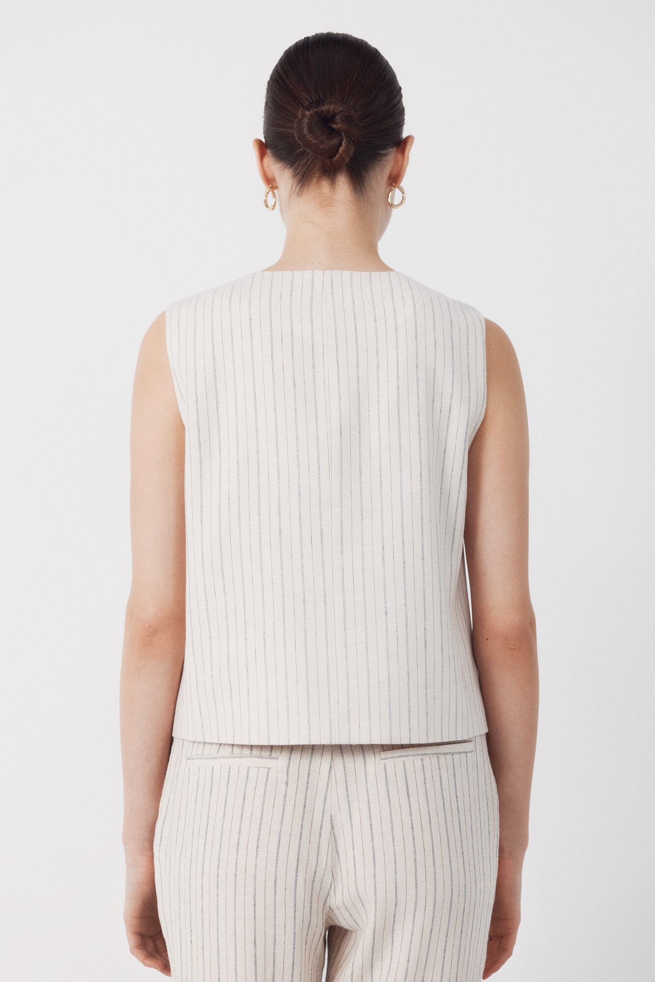 Cortefiel Chaleco sastrero Estampado blanco