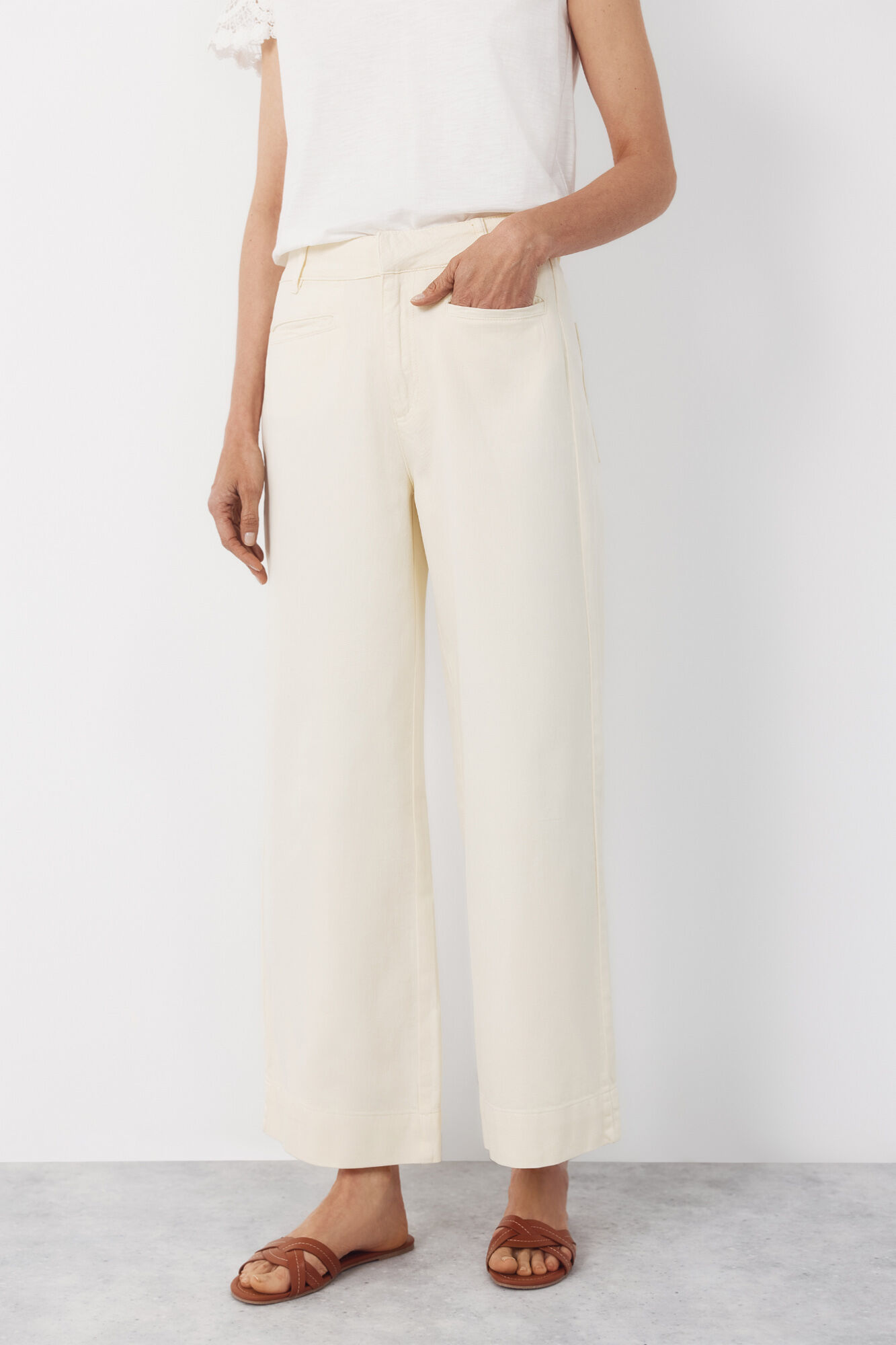 Cortefiel Pantalones con ribete Amarillo