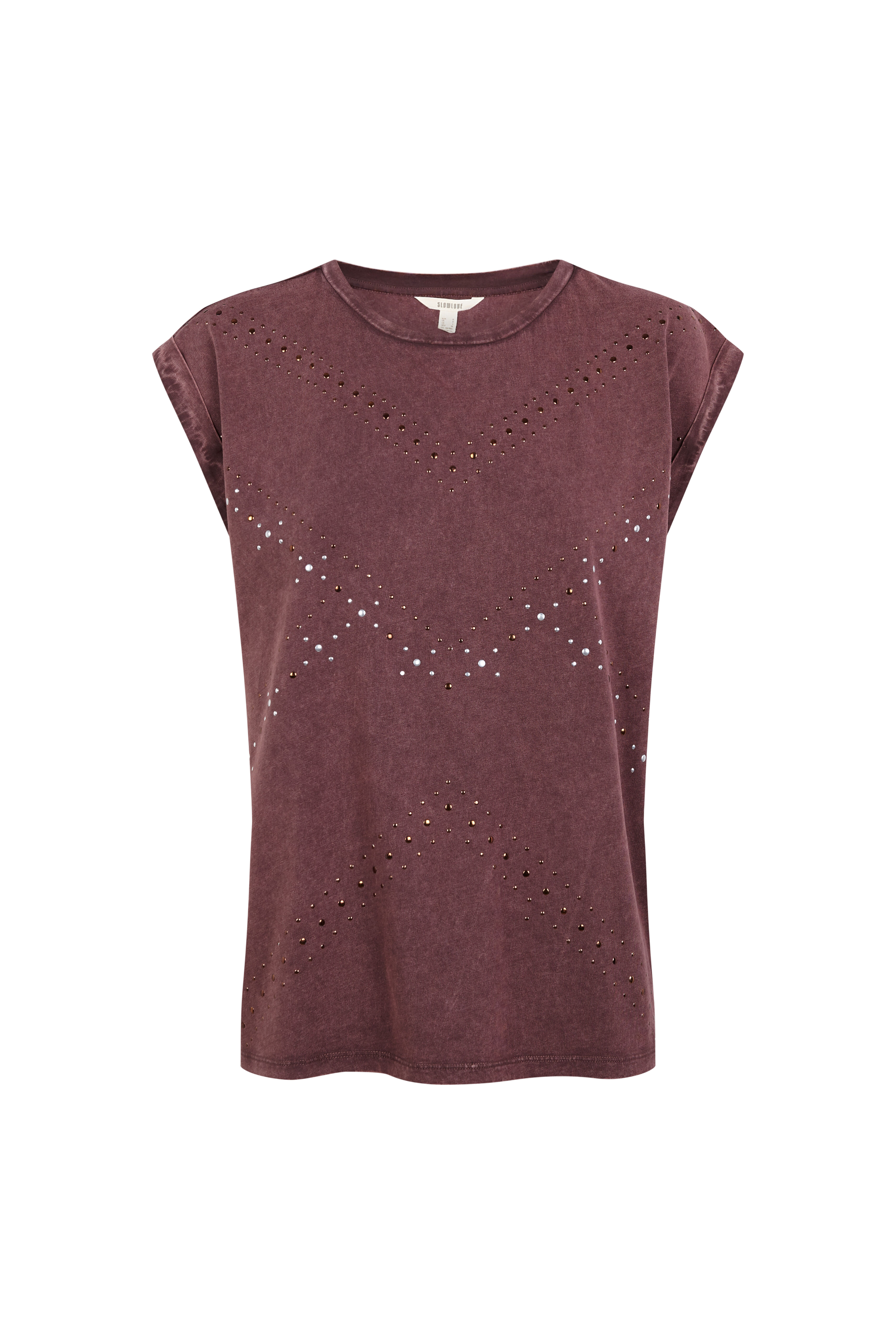 Slowlove Playera con tachas Granate