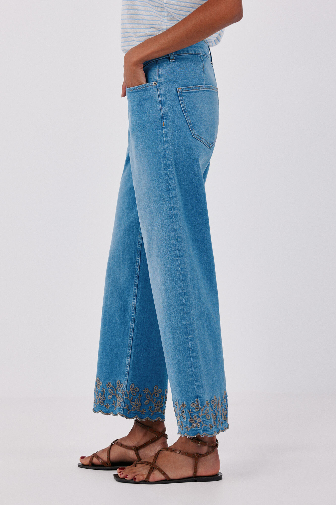 Cortefiel Jeans bajo bordado Azul oscuro