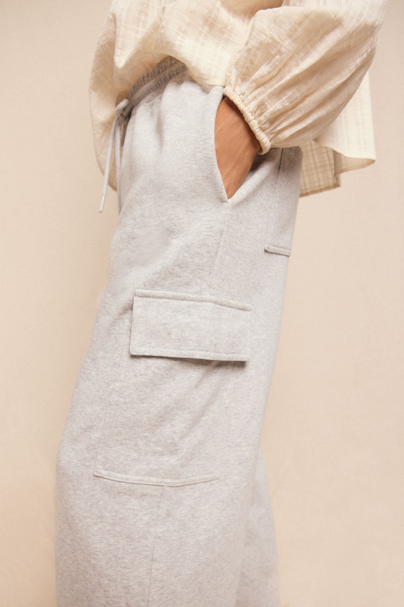 Slowlove Pantal&oacute;n cargo de ch&aacute;ndal Gris