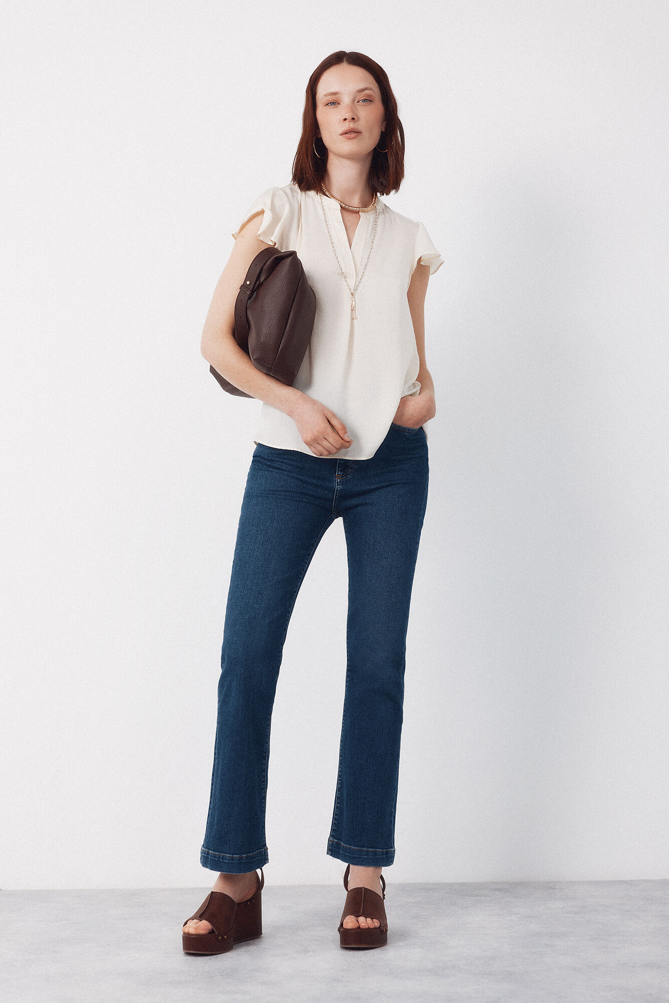 Cortefiel Blusa fluida de manga de vuelo