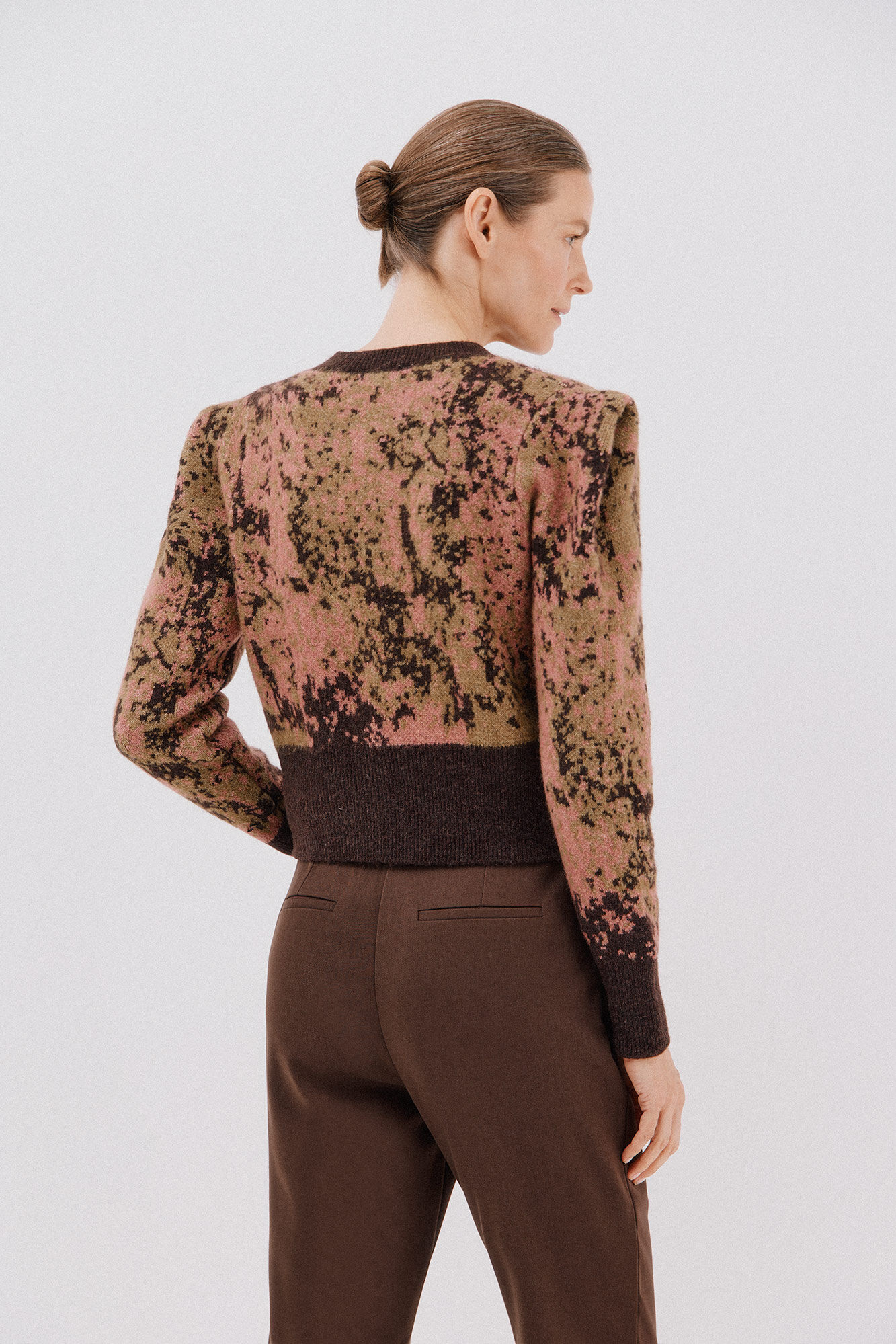 Cortefiel Chamarra con pliegue en el hombro Marr&oacute;n oscuro