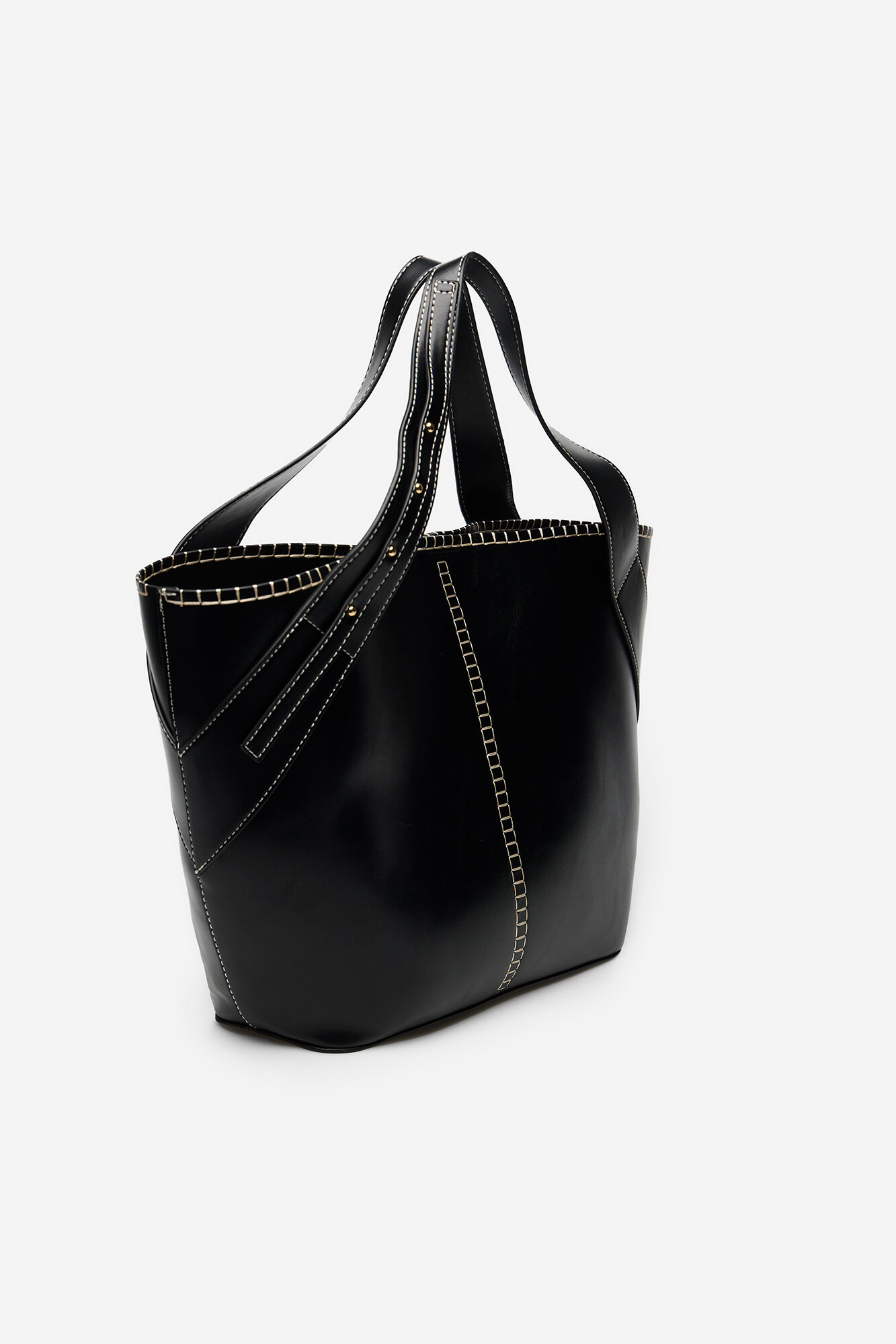 Cortefiel Bolsa de playa con pespuntes Negro