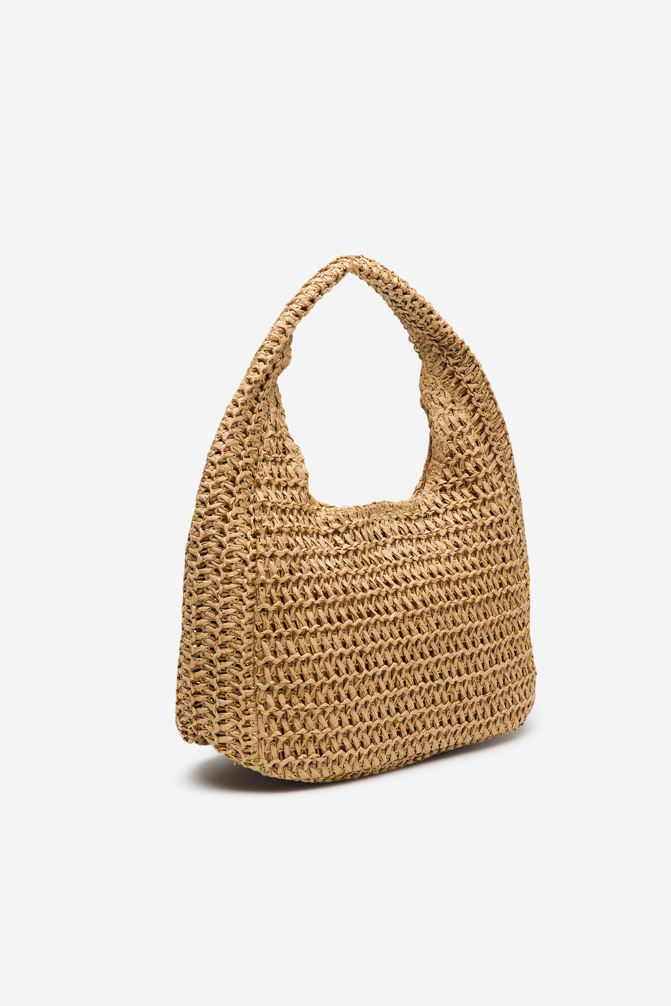 Cortefiel Bolsa hobo trenzada Marfil