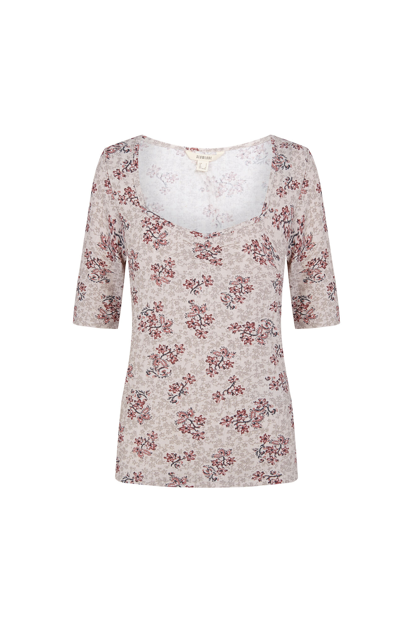 Slowlove Top frunce escote pico Multicolor
