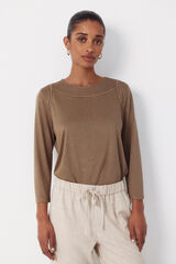 Cortefiel Camiseta detalle vainicas Kaki