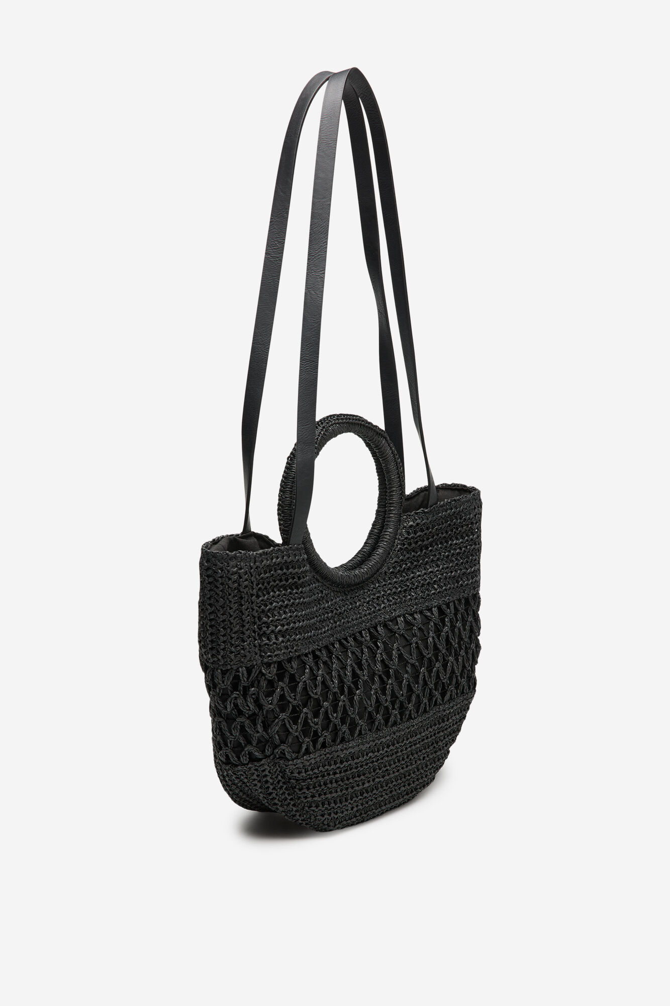 Cortefiel Bolsa de playa espigas Negro