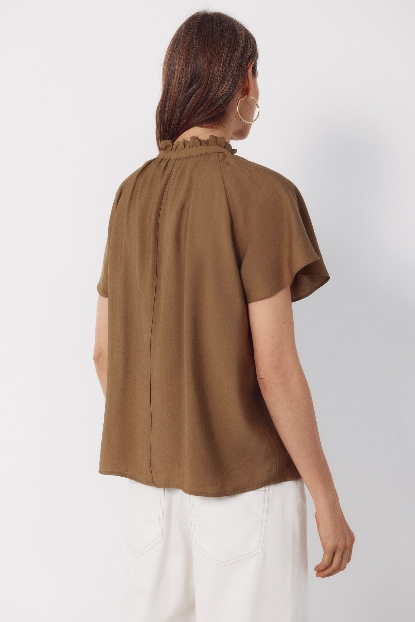 Cortefiel Blusa manga rangl&aacute;n Kaki