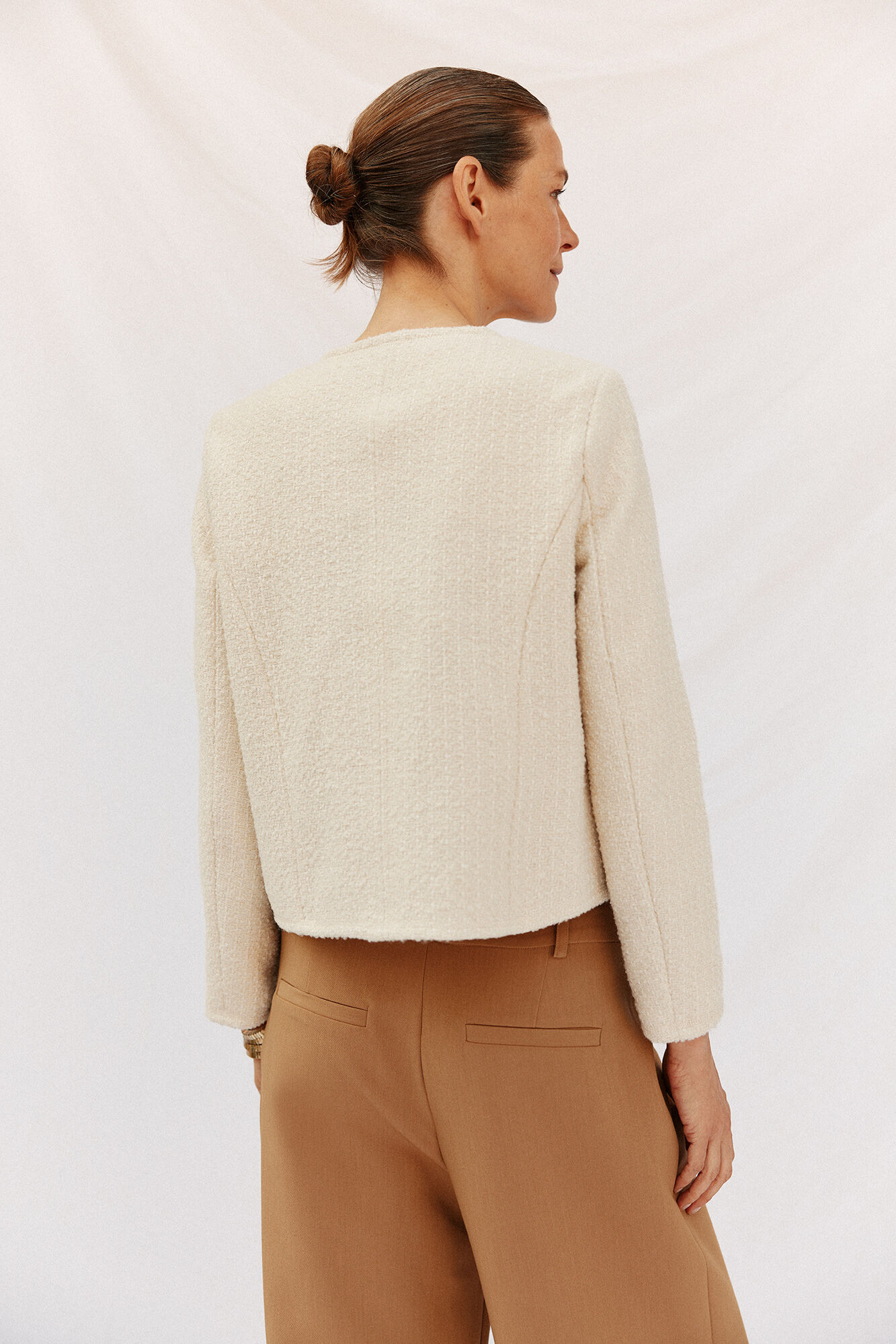 Cortefiel Chamarra de estructura Marfil