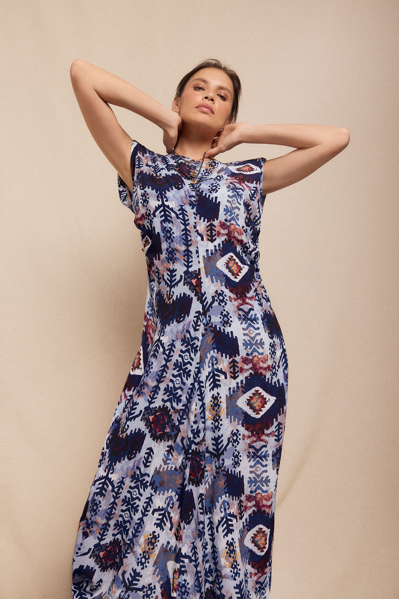 Slowlove Vestido estampado con hombreras