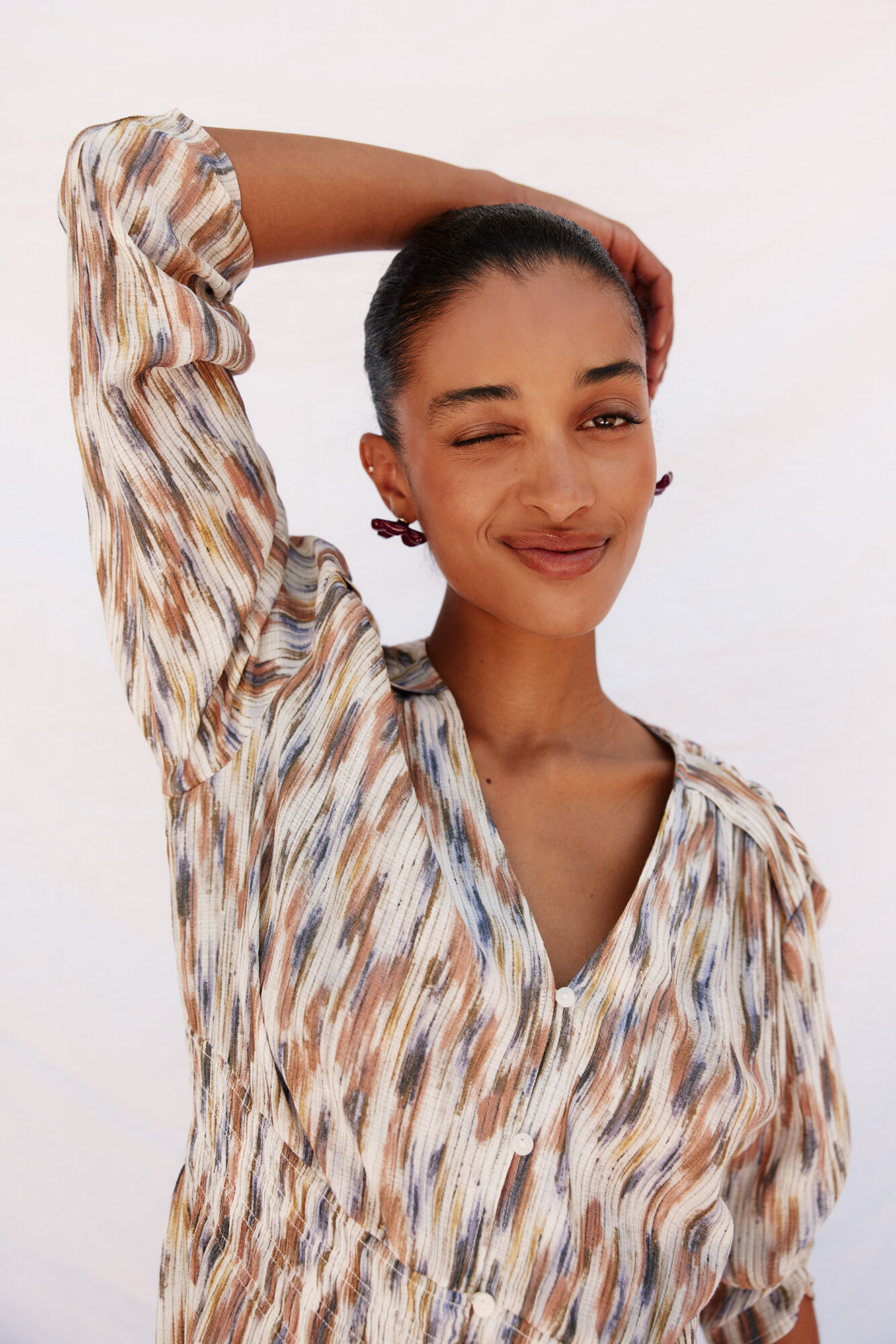 Cortefiel Vestido largo estampado Multicolor