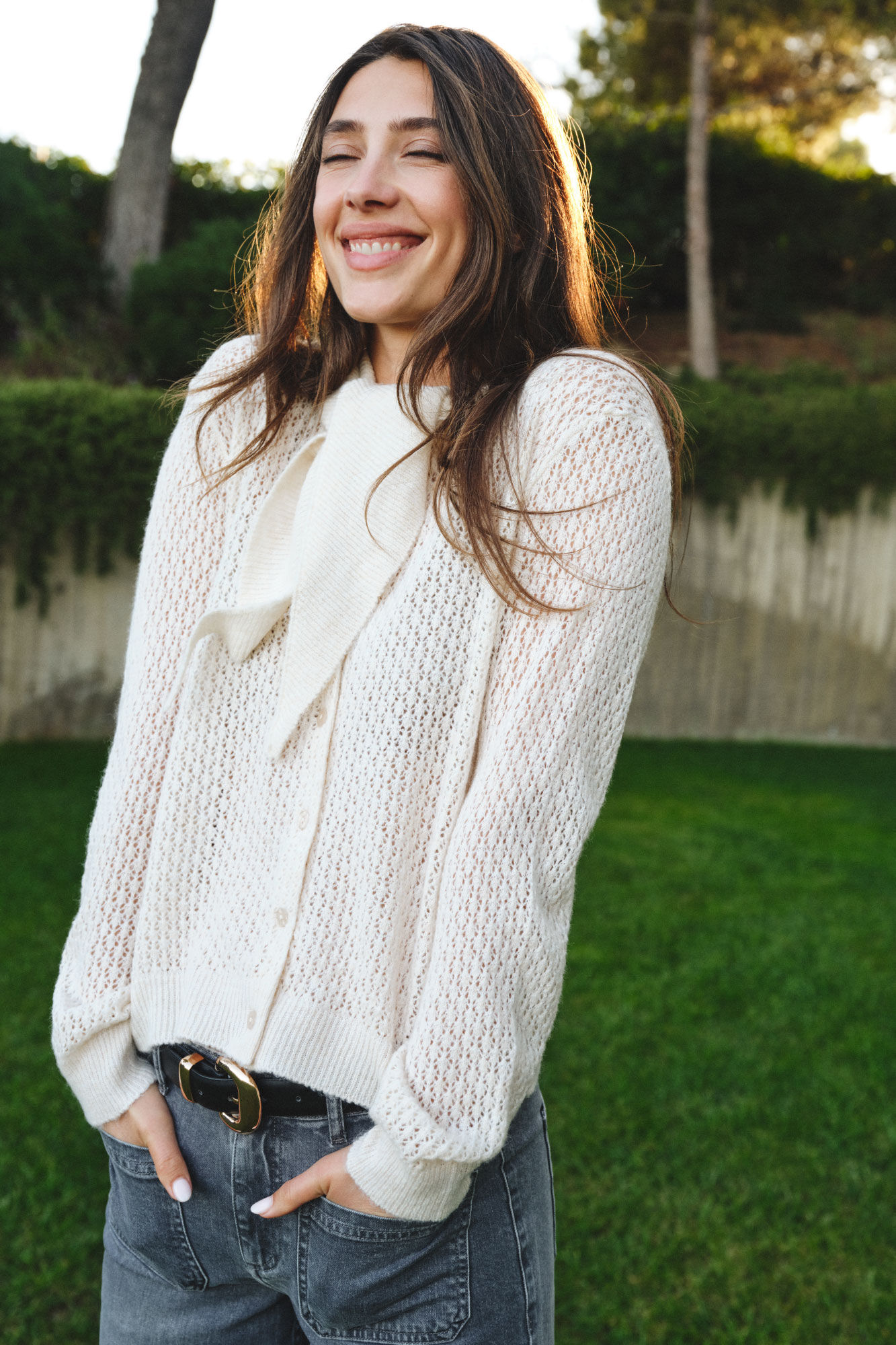 Cortefiel Chamarra de punto con pa&ntilde;uelo