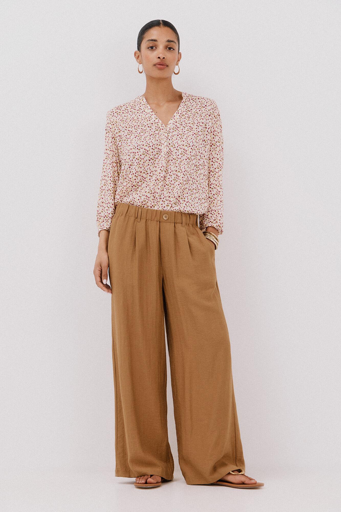 Cortefiel Blusa canes&uacute; delantro Multicolor