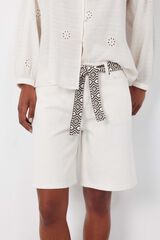 Cortefiel Bermudas de mezclilla Blanco