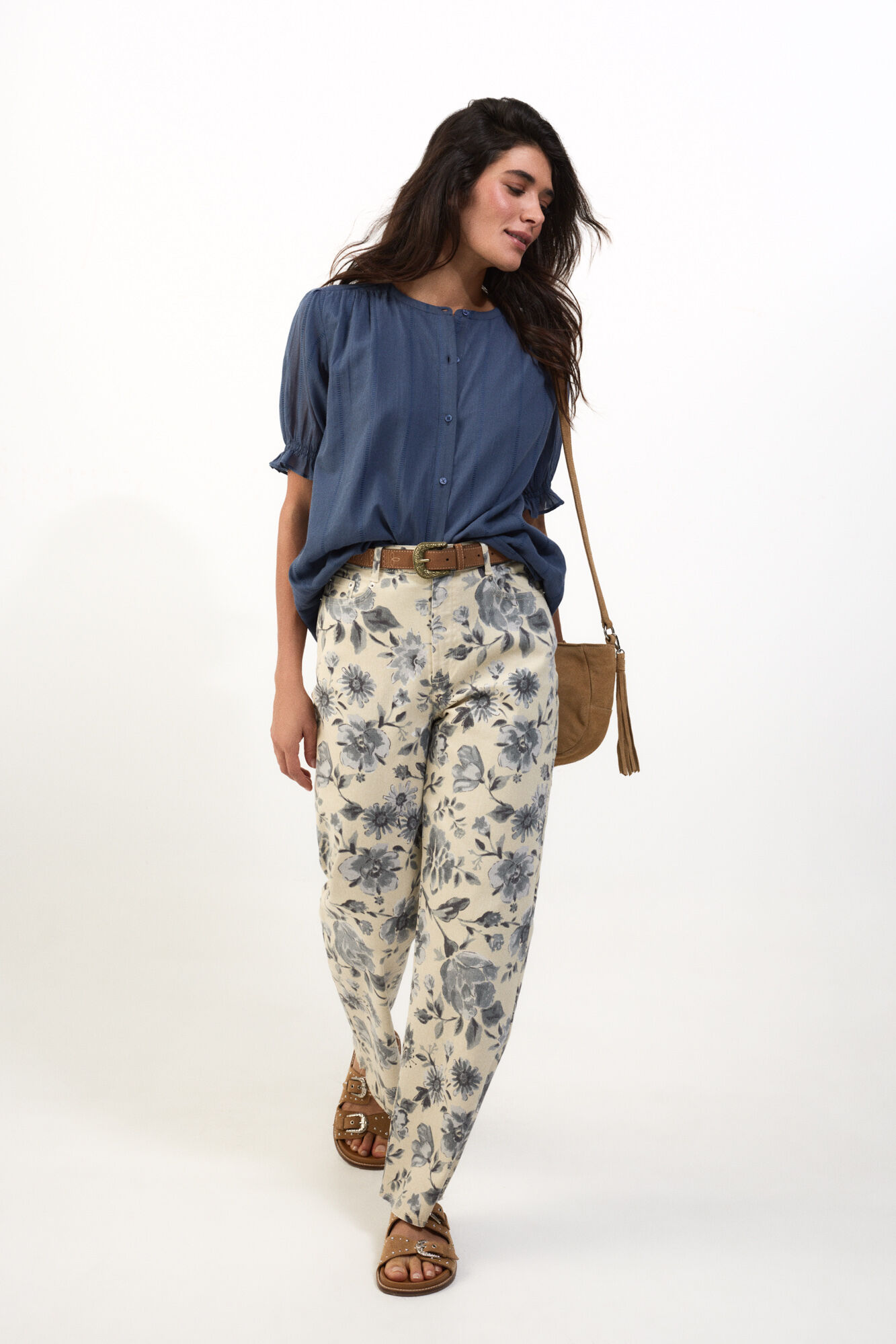Slowlove Blusa fluida dobby
