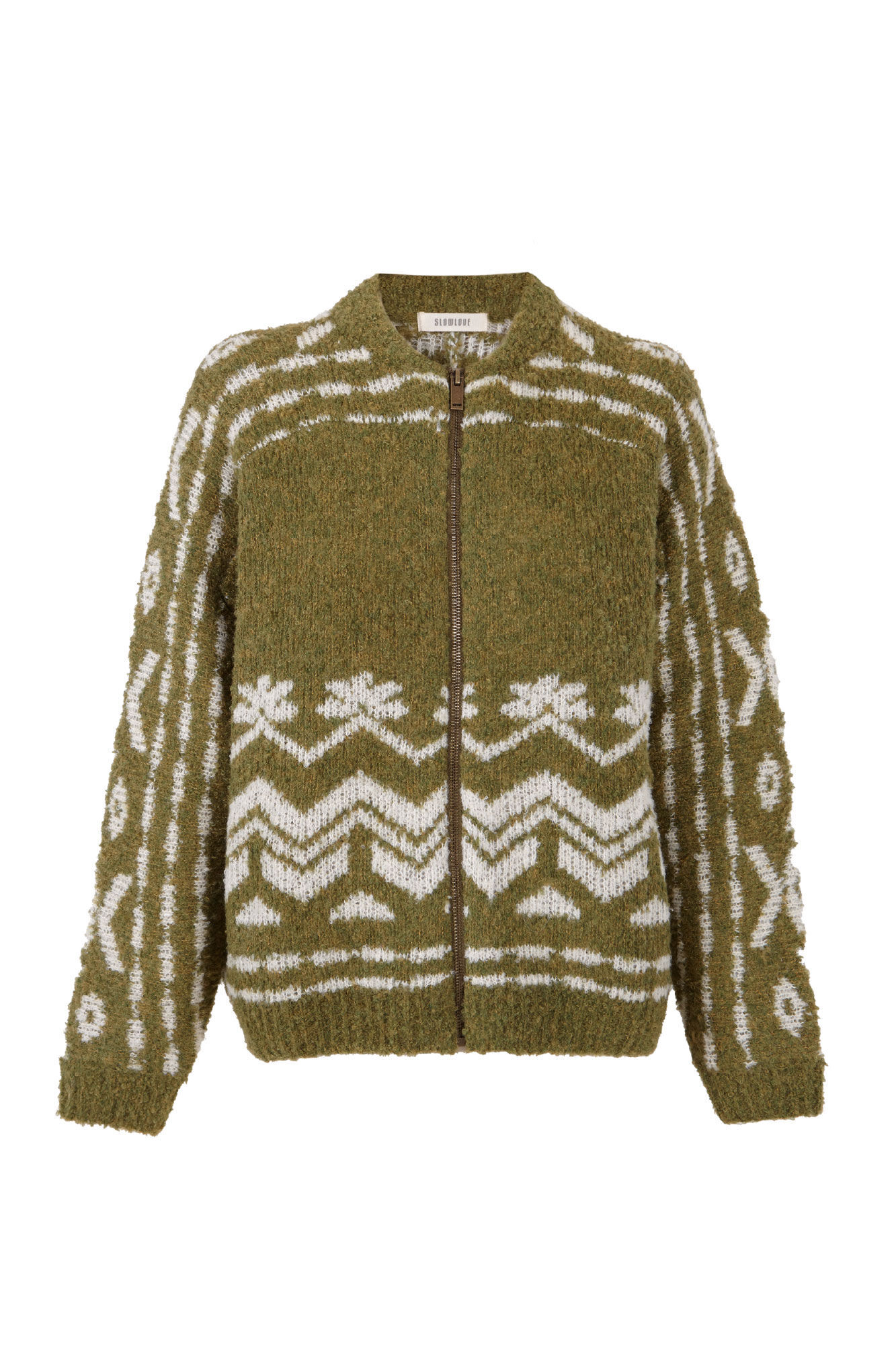 Slowlove Bomber de punto jacquard Verde