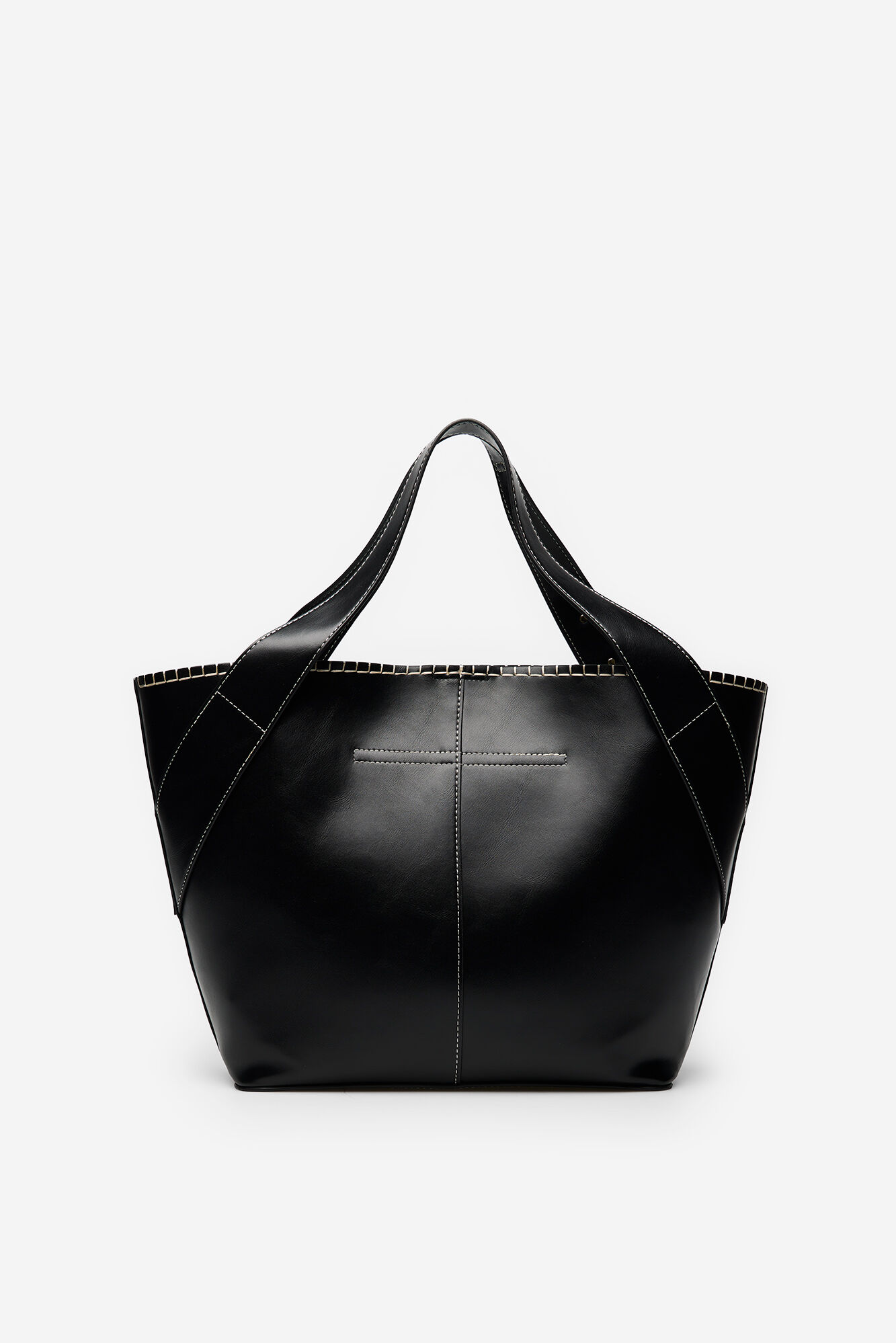 Cortefiel Bolsa de playa con pespuntes Negro