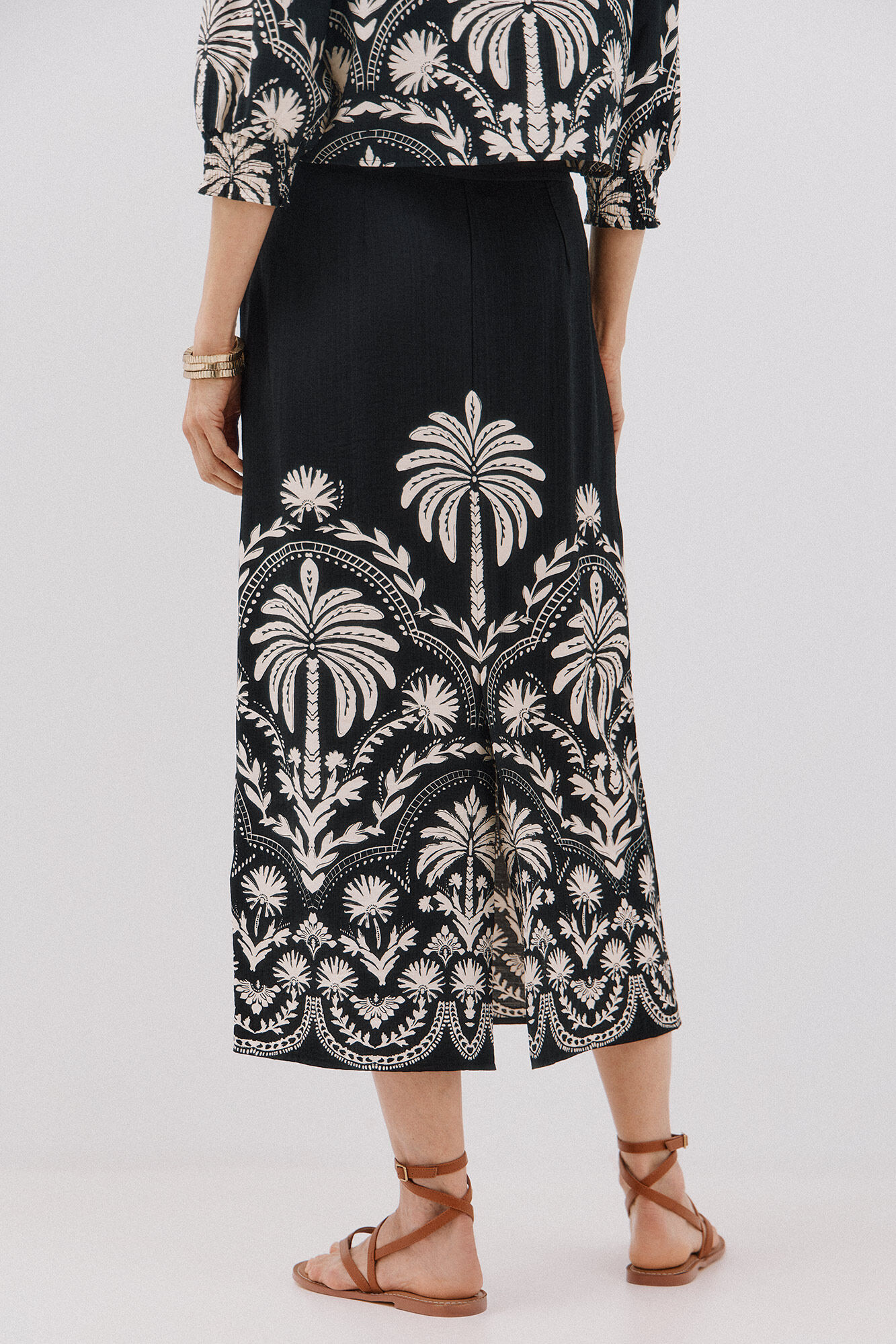 Cortefiel Falda recta estampada Estampado blanco