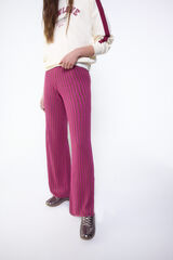 Slowlove Pantal&oacute;n de tejido acanalado Fucsia