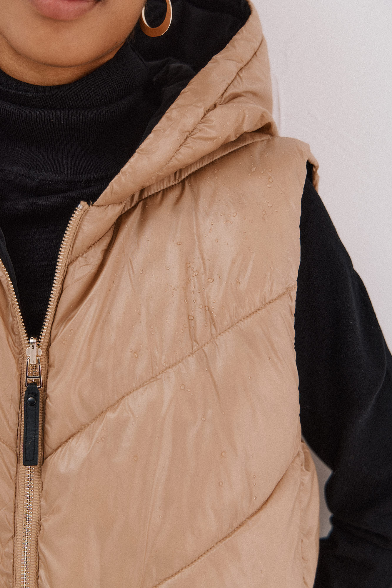 Cortefiel Chaleco largo reversible Beige