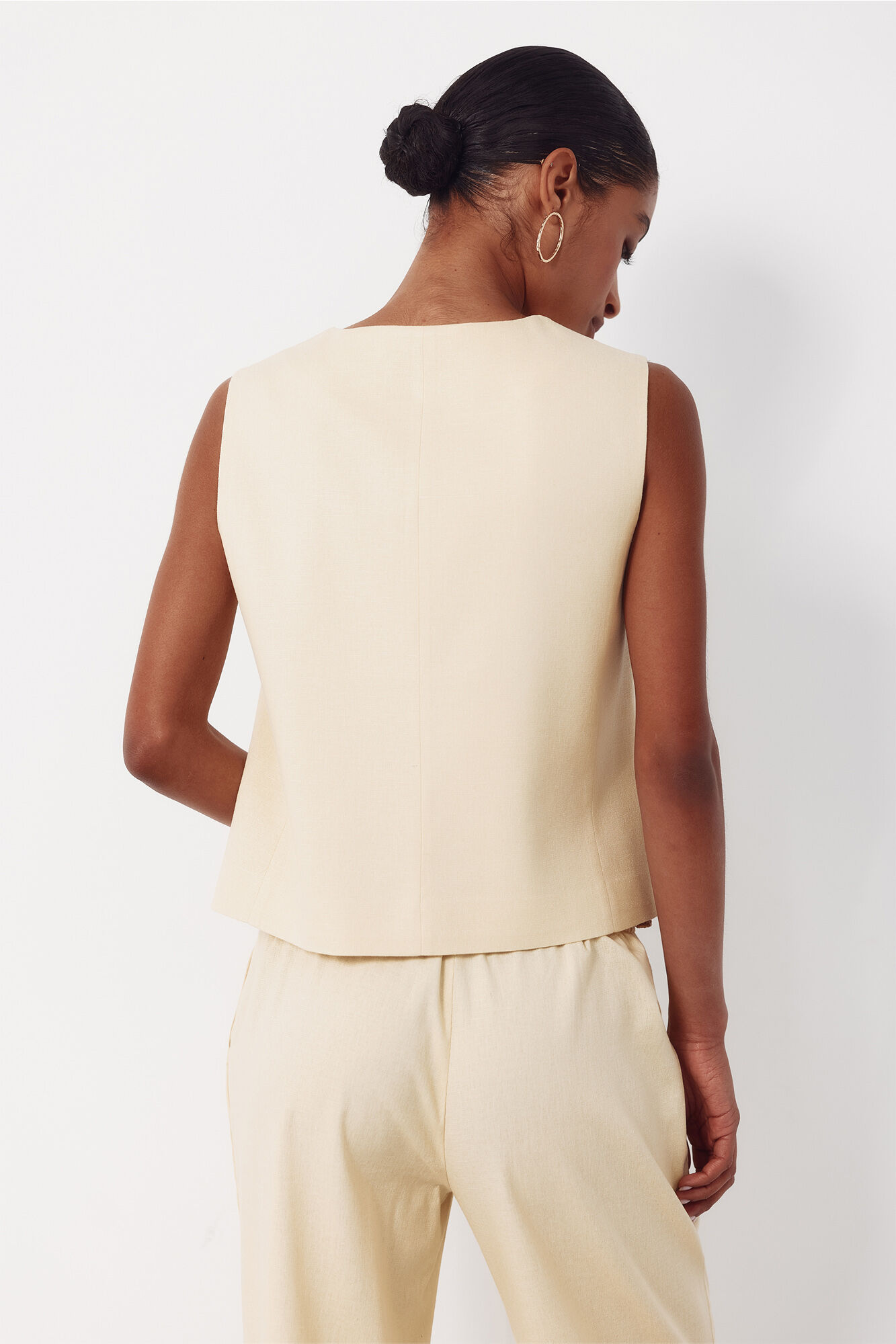 Cortefiel Chaleco sastrero Amarillo