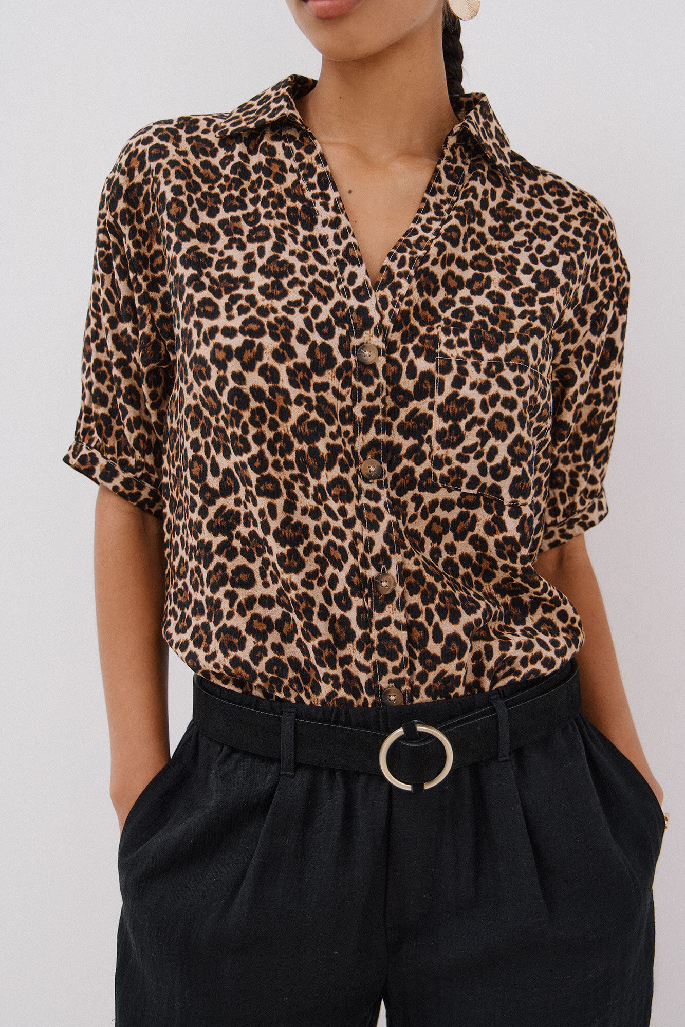 Cortefiel Camisa estampado animal