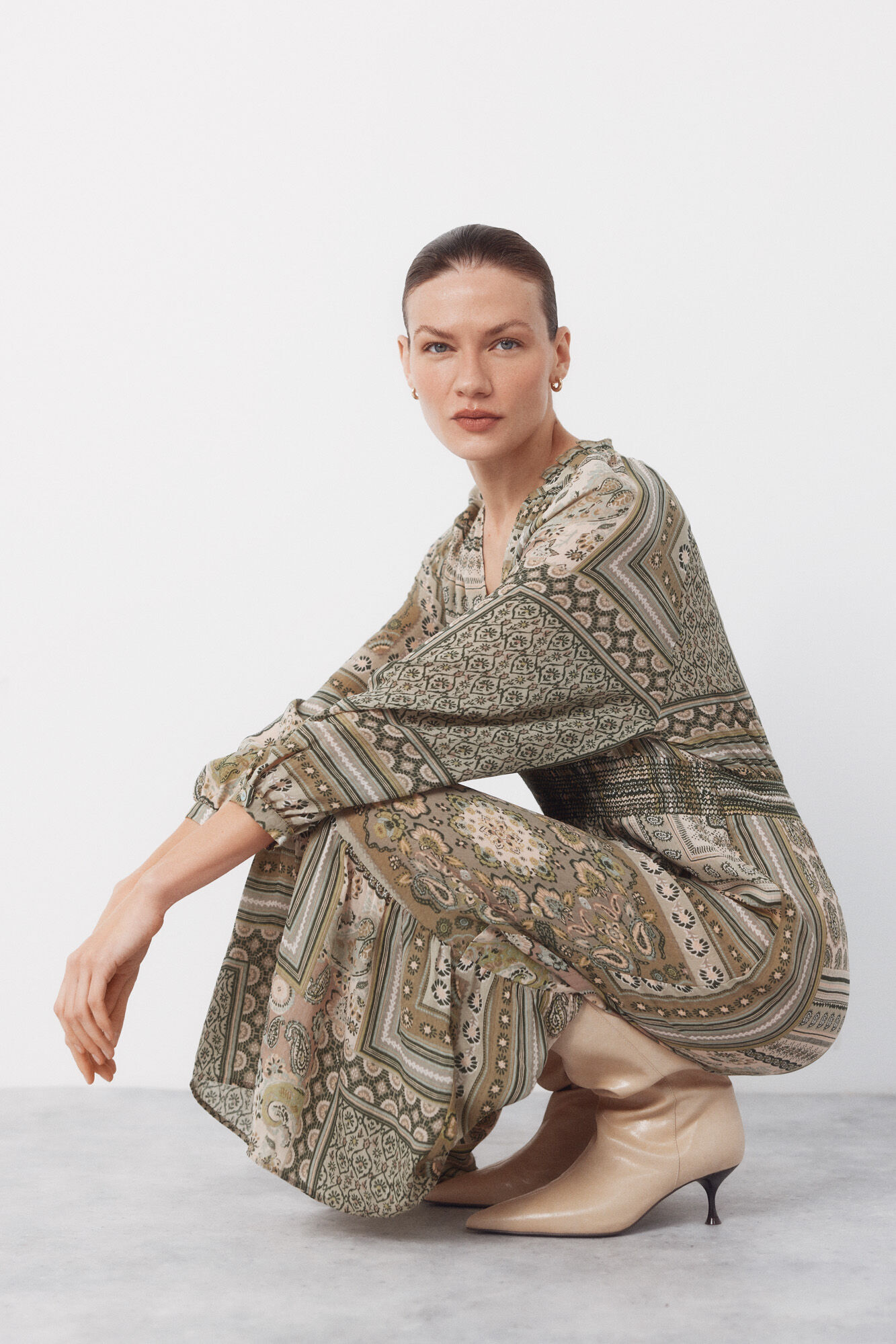 Cortefiel Vestido fluido estampado