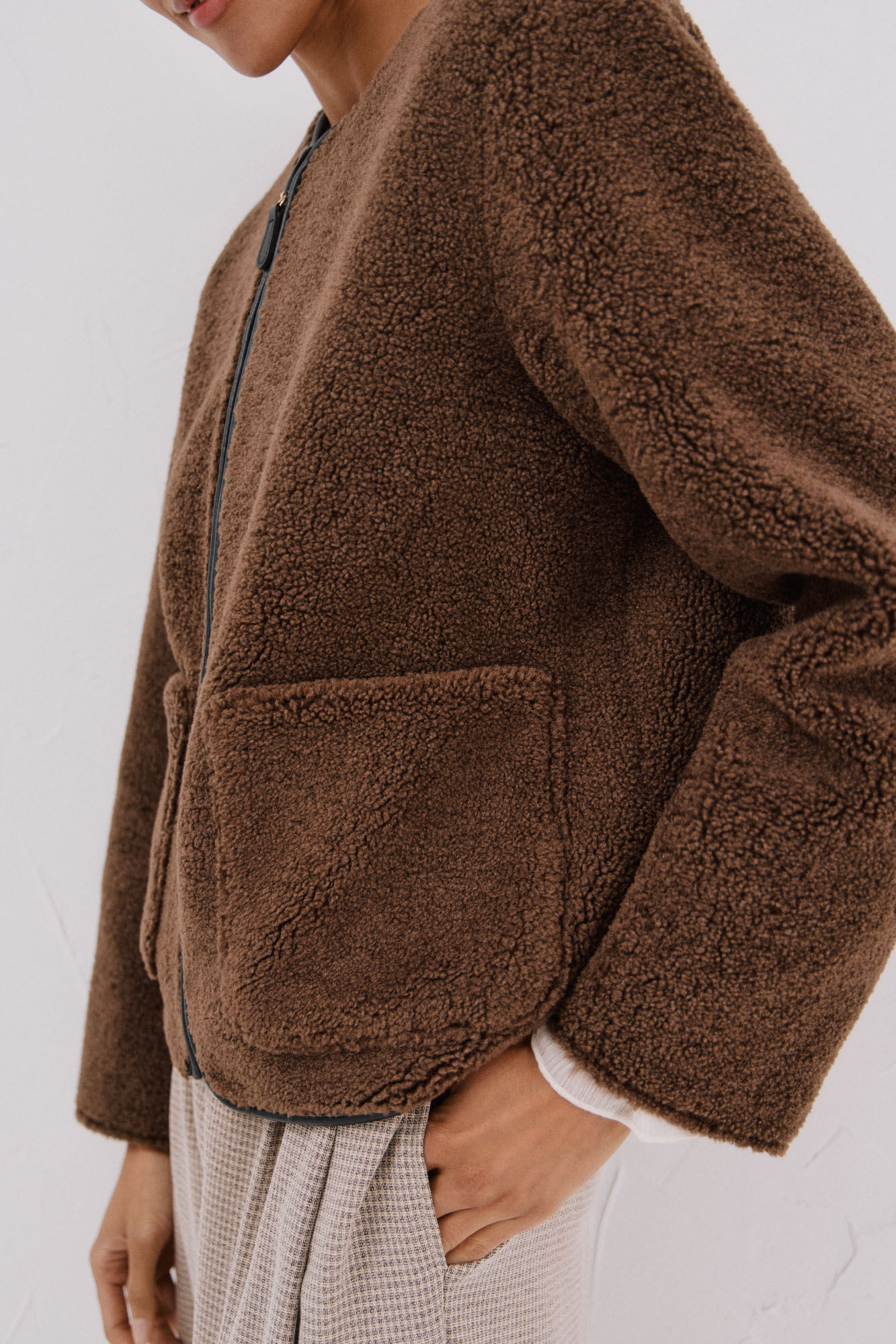 Cortefiel Chamarra doble vista Marr&oacute;n oscuro