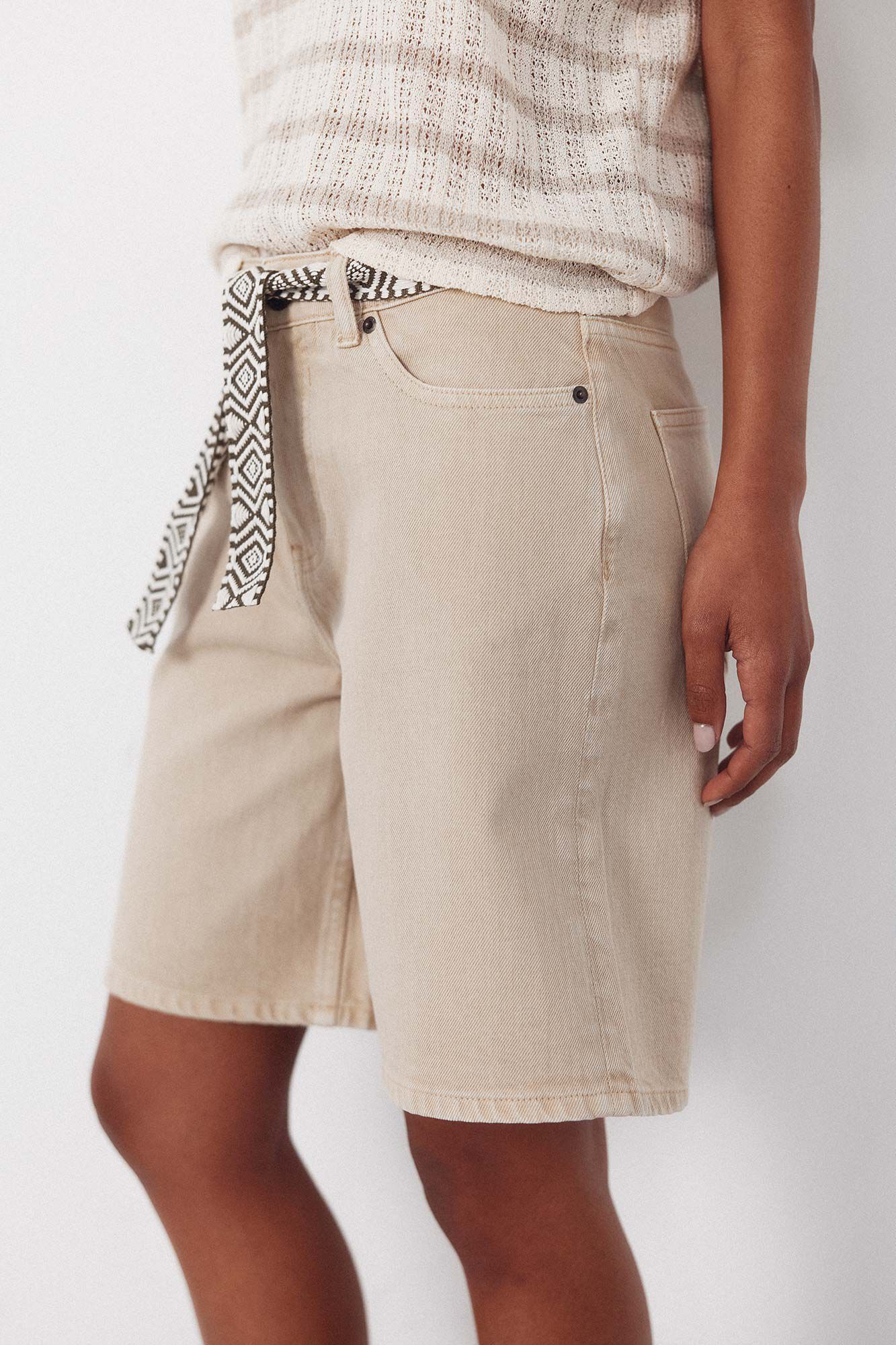 Cortefiel Bermudas de mezclilla Arena