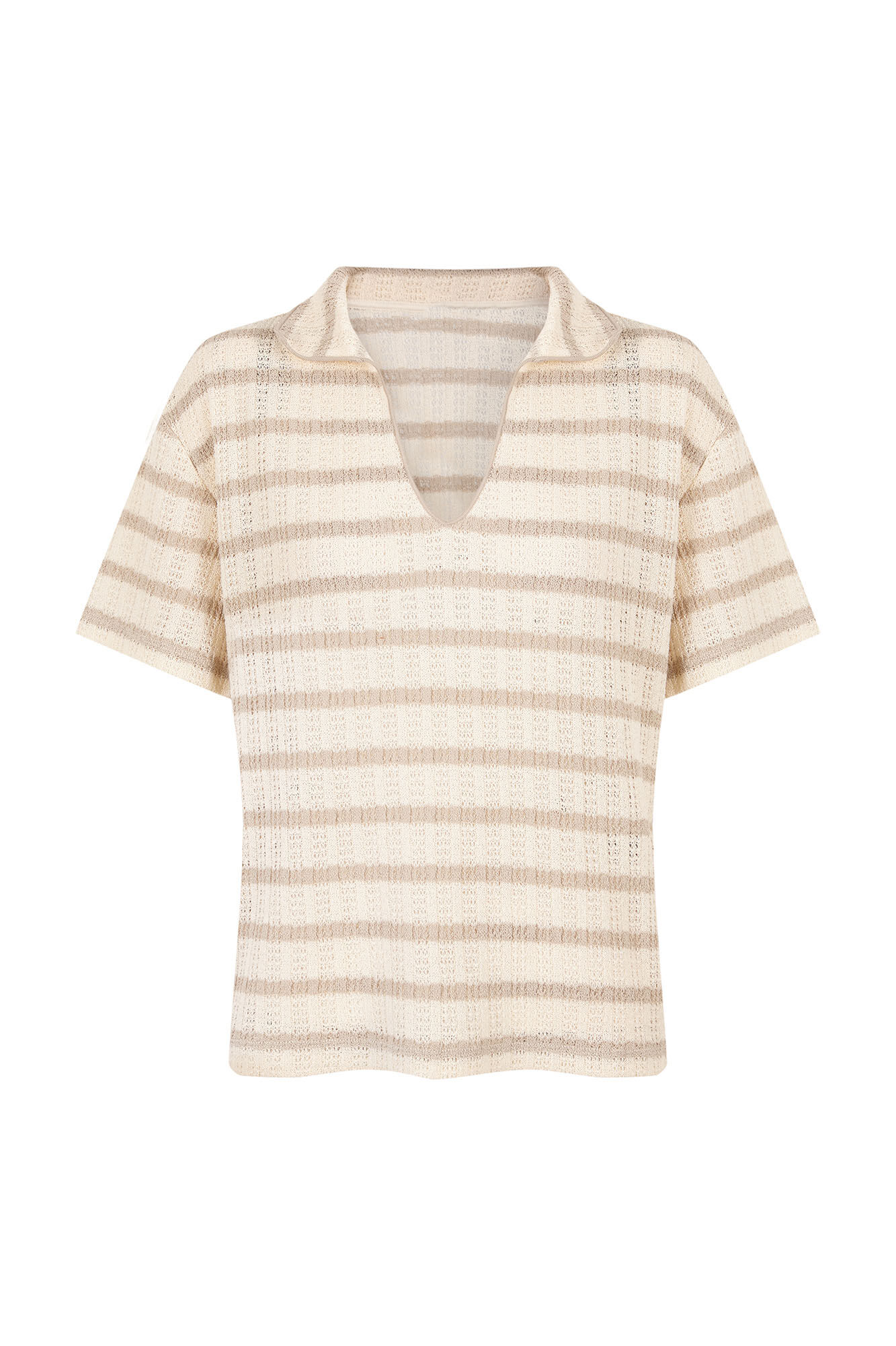 Cortefiel Polo de rayas Beige