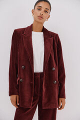 Cortefiel Blazer de mujer cruzada de pana Vino