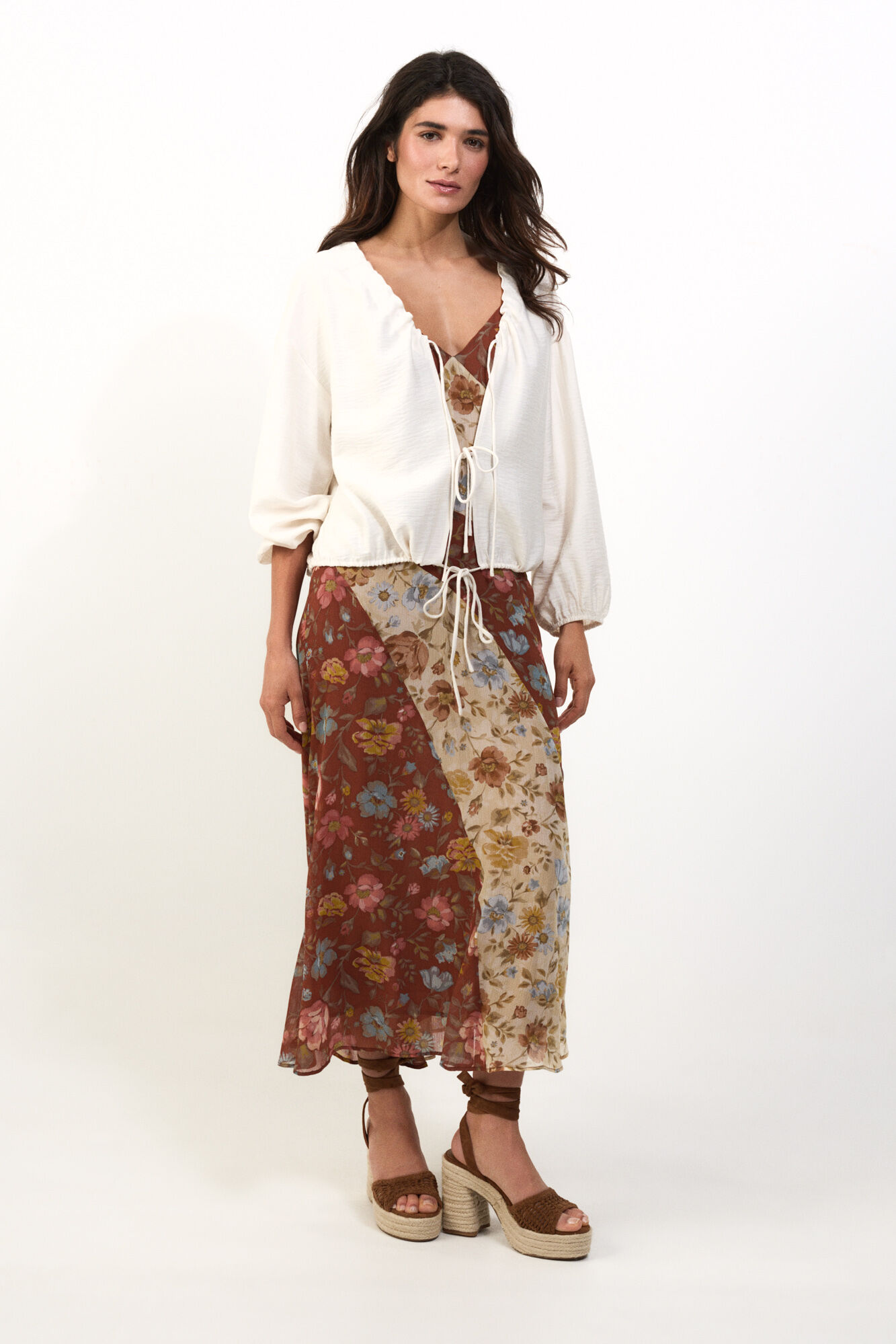 Slowlove Blusa con lazos