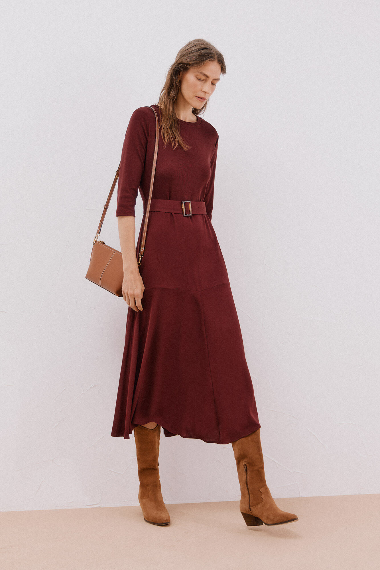 Cortefiel Bandolera b&aacute;sica pespuntes