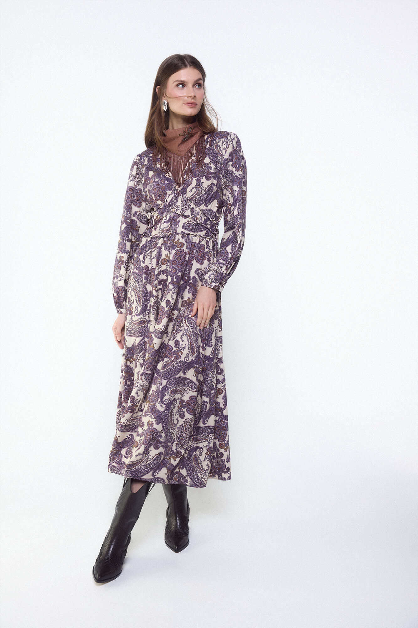 Slowlove Vestido fluido estampado